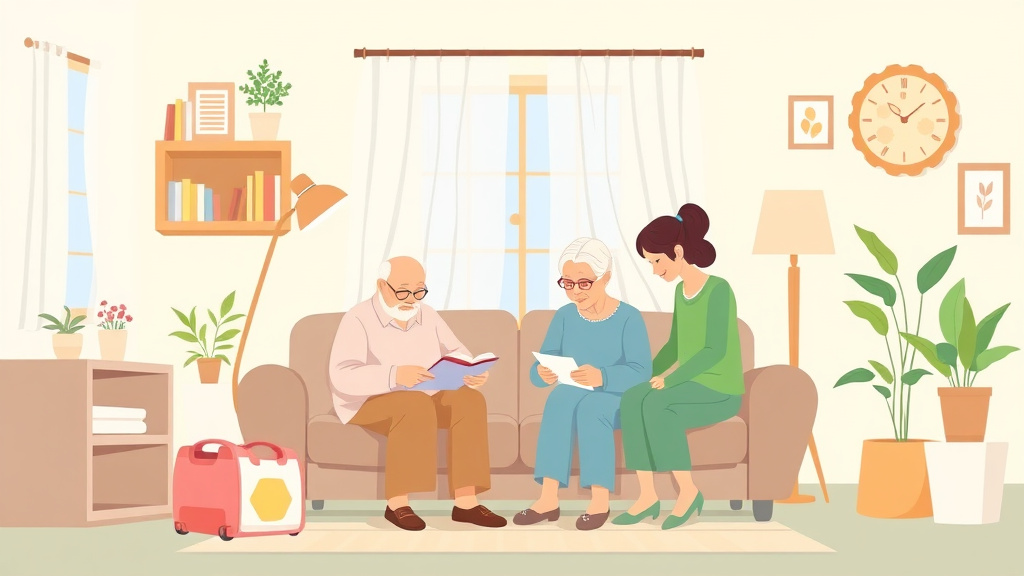 Clear illustration of decluttering Elderly Parents Home with supporting details