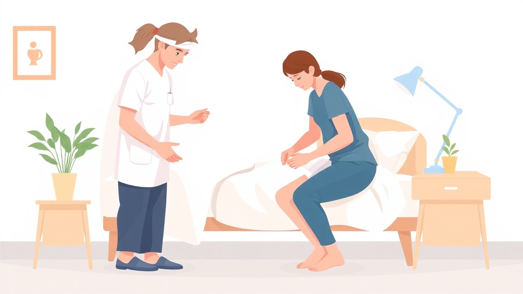 A professional illustration depicting diaper Changing for Bedridden Adults