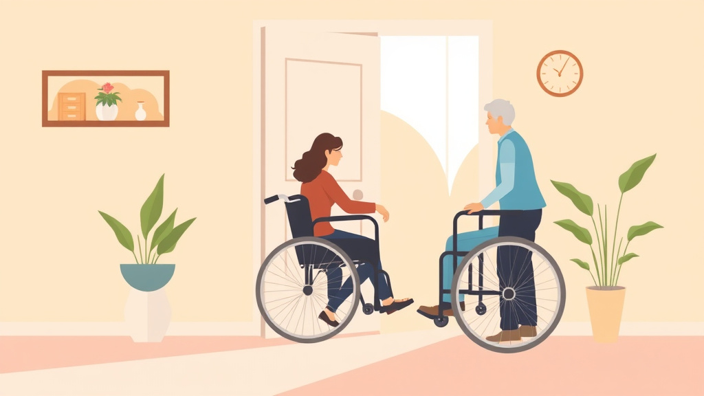 Conceptual diagram showing how doorway Widening for Wheelchair Access works in practice
