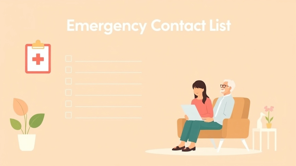 Clear illustration of emergency Contact List Template with supporting details