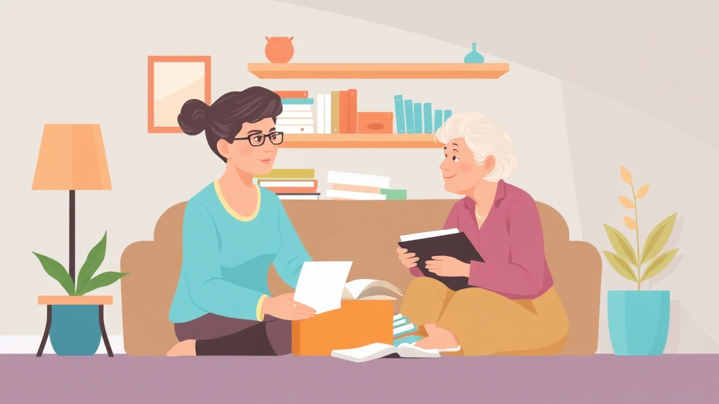 Educational graphic covering the essentials of managing Hoarding in Elderly Parents