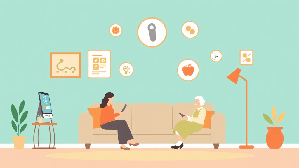Educational graphic covering the essentials of remote Caregiving Technology Guide