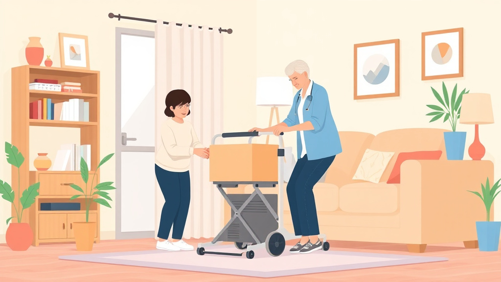 Illustration breaking down the fundamentals of using a Hoyer Lift at Home