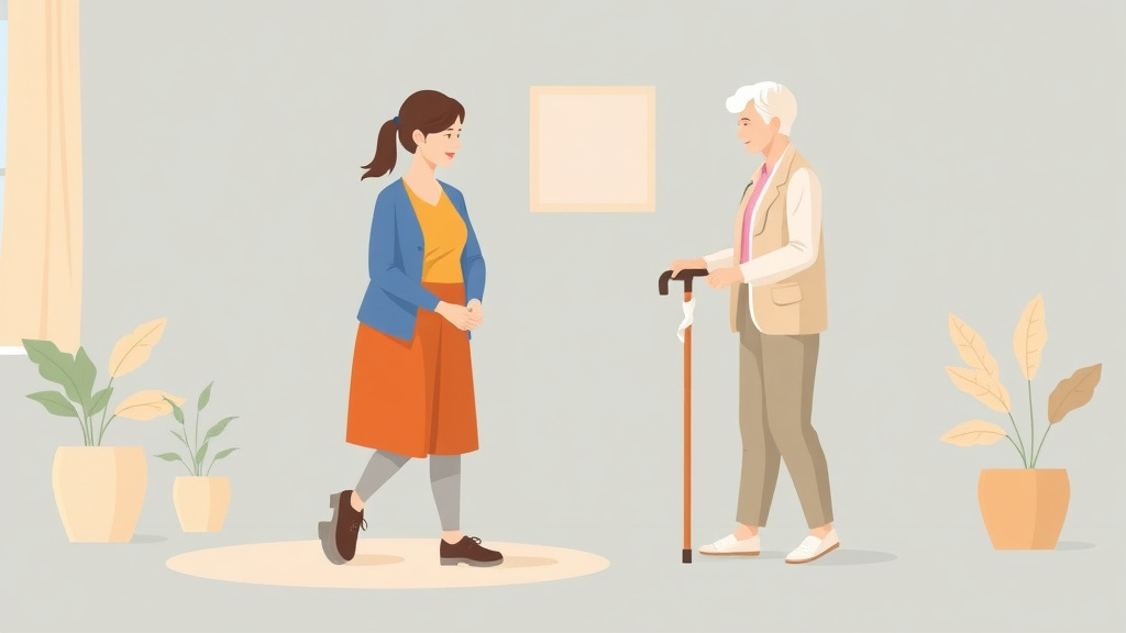 Visual overview of walker and Cane Fitting Guide with key concepts highlighted