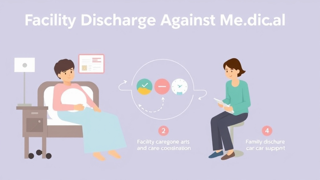 Process flow illustration for putting facility Discharge Against Medical Advice into action