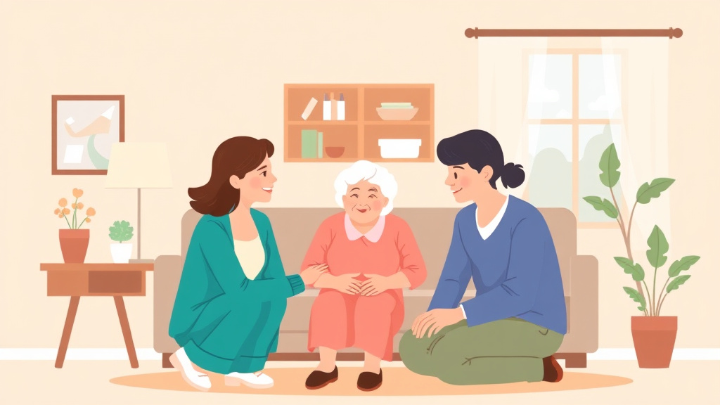 A professional illustration depicting helping Parent Adjust to Facility