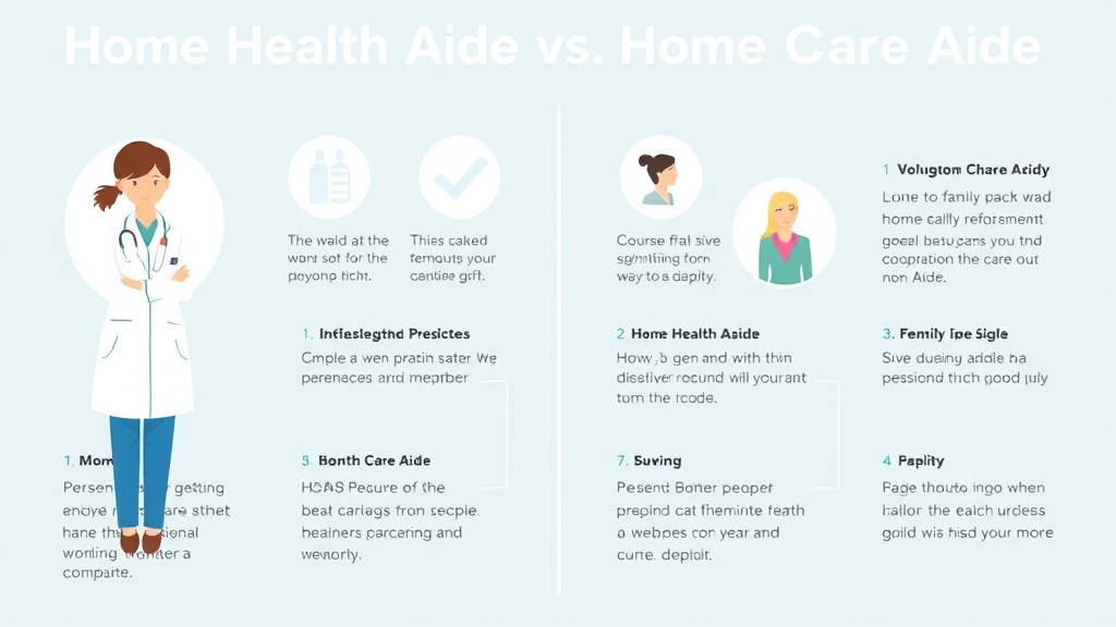 Practical checklist visual for home Health Aide vs. Home Care Aide