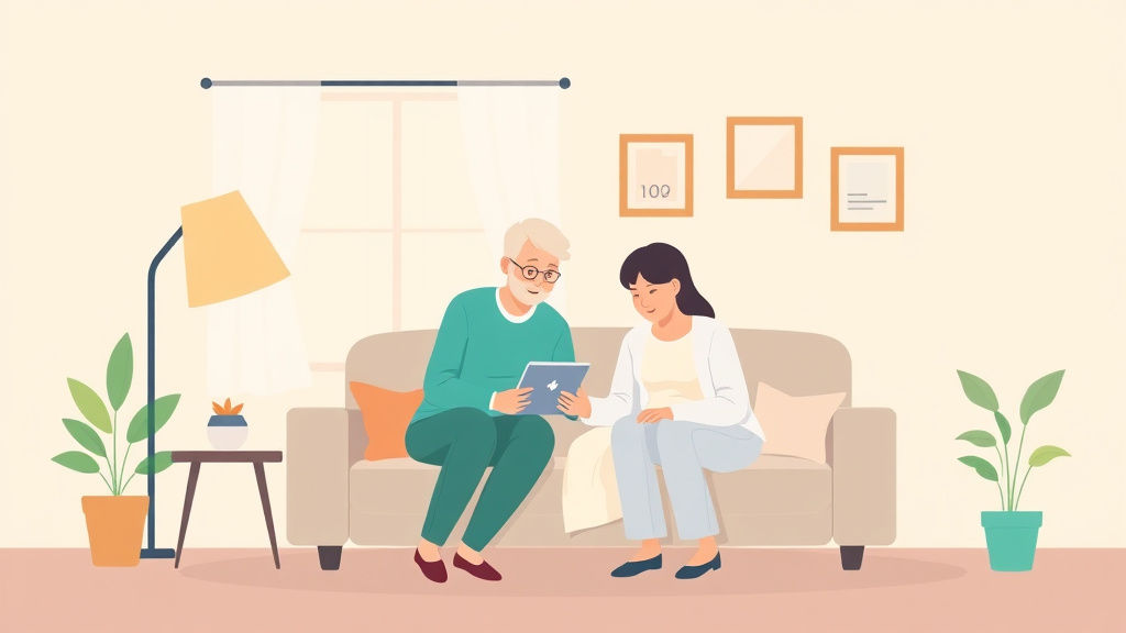 Illustration breaking down the fundamentals of home Health Care Quality Monitoring