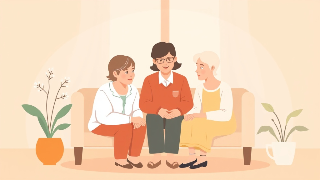 Illustration breaking down the fundamentals of hospice Family Support Services