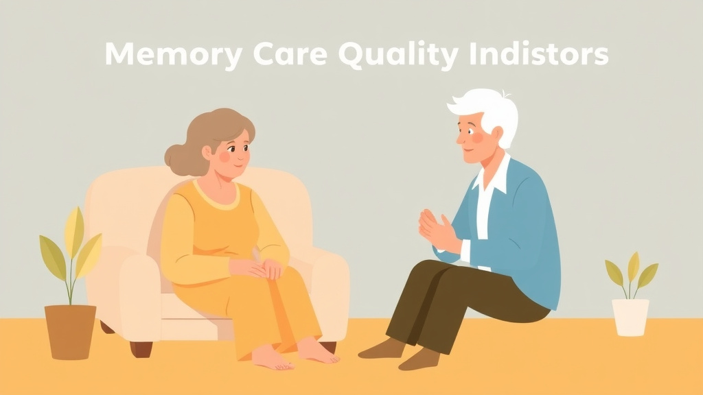 Educational graphic covering the essentials of memory Care Quality Indicators