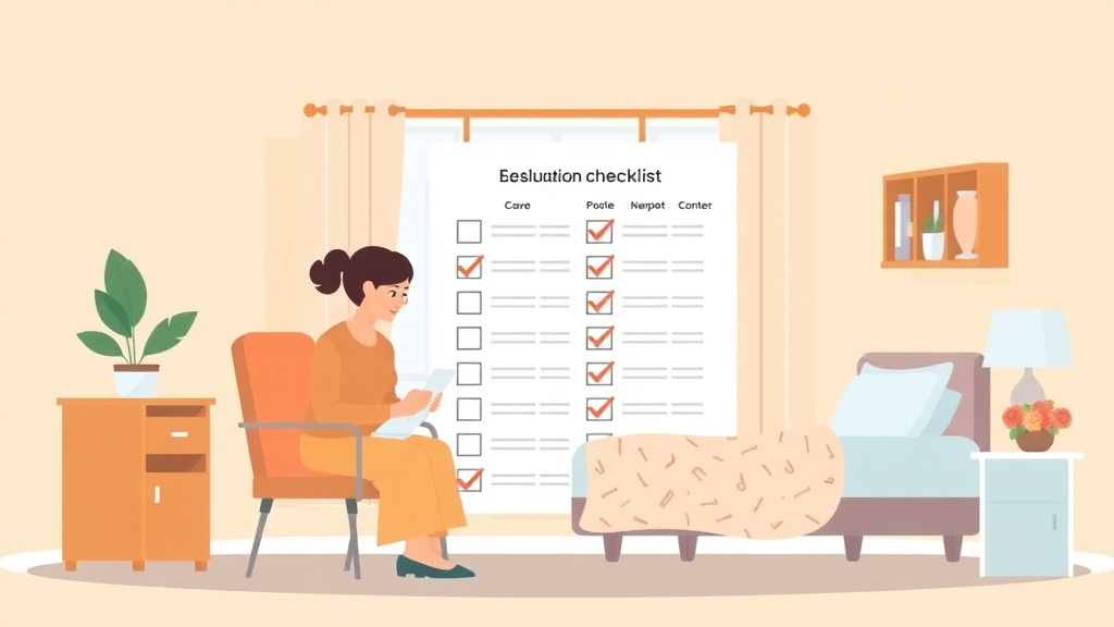 A professional illustration depicting nursing Home Evaluation Checklist