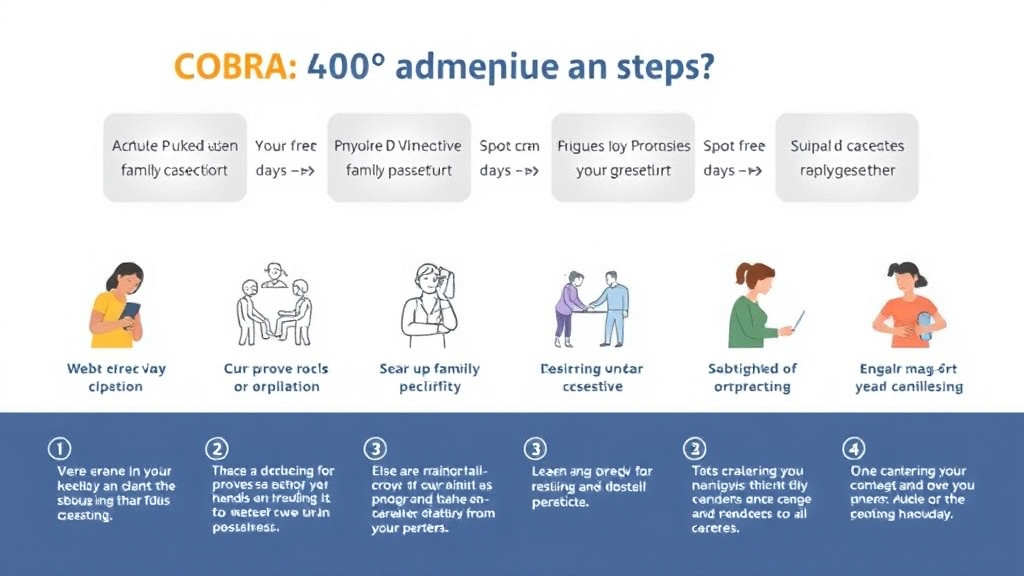 Action-oriented illustration showing how to apply COBRA Coverage for Caregivers
