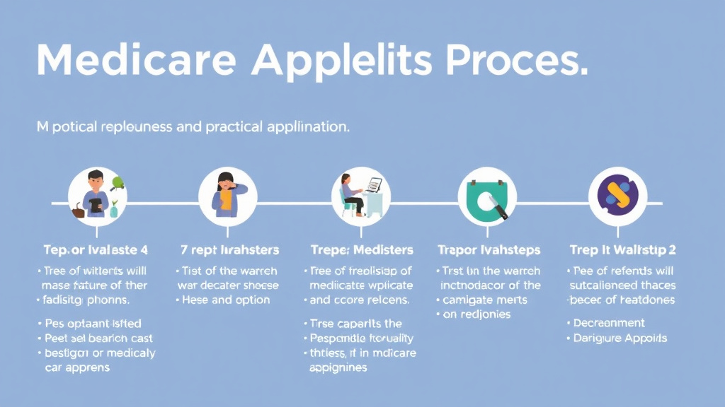Action-oriented illustration showing how to apply medicare Appeals Process Step by Step
