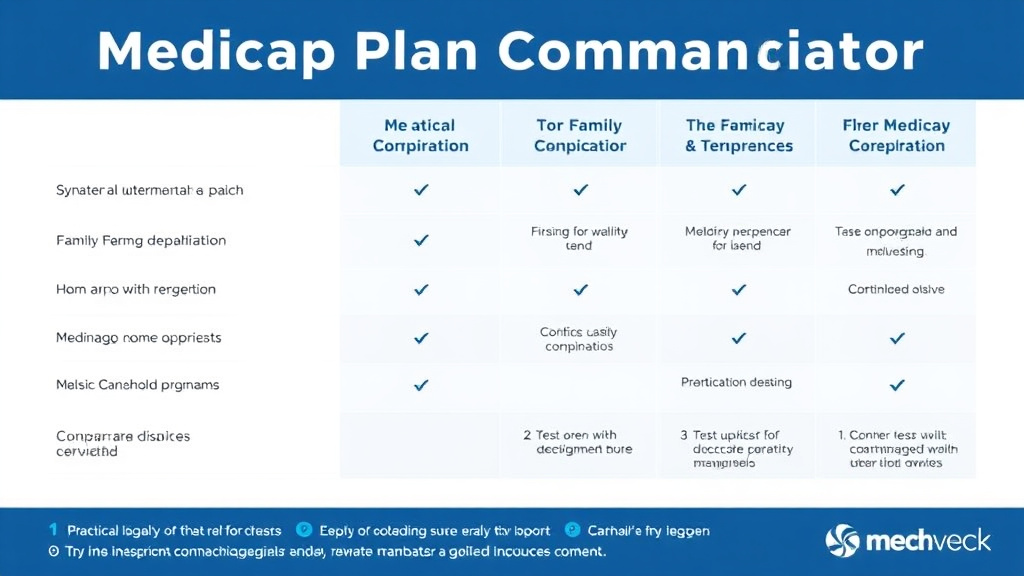 Action-oriented illustration showing how to apply medigap Plan Comparison Chart