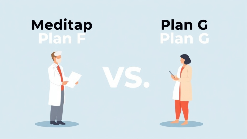 Illustration breaking down the fundamentals of medigap Plan F vs. Plan G