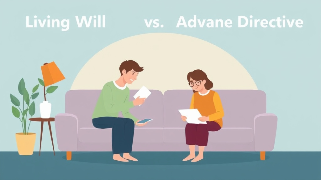 Detailed visual representation of living Will vs. Advance Directive