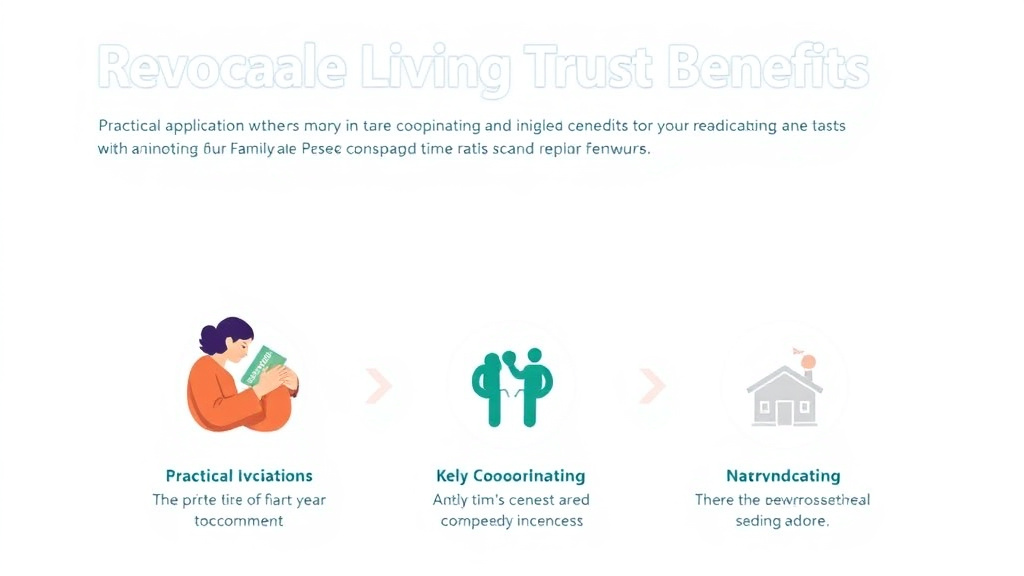 Action-oriented illustration showing how to apply revocable Living Trust Benefits