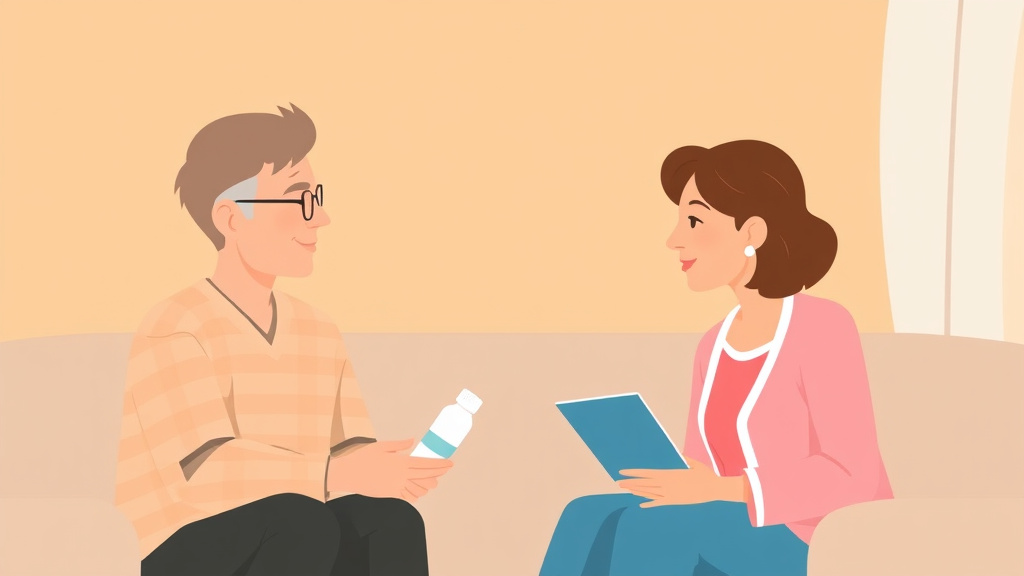 A professional illustration depicting deprescribing Reducing Unnecessary Meds