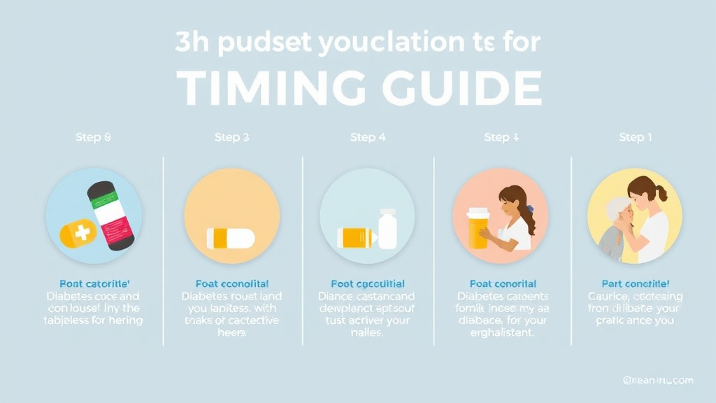 Action-oriented illustration showing how to apply diabetes Medication Timing Guide
