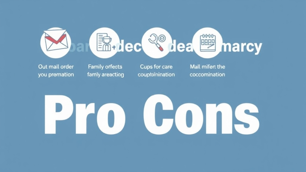 Action-oriented illustration showing how to apply mail Order Pharmacy Pros Cons