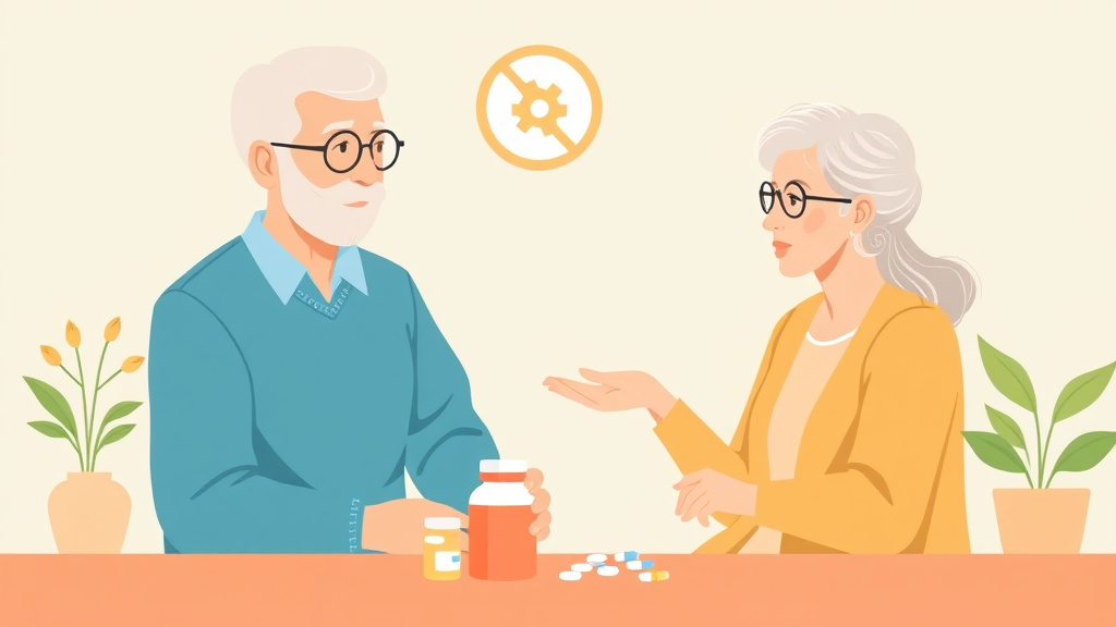 A professional illustration depicting managing Medications with Dementia