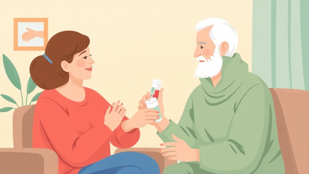 A professional illustration depicting medication Management After Stroke