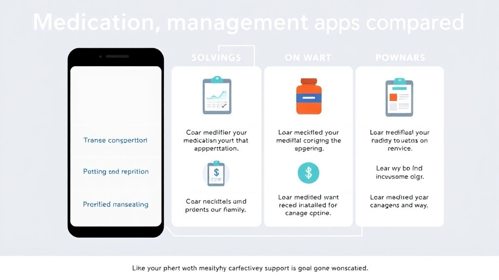 Action-oriented illustration showing how to apply medication Management Apps Compared