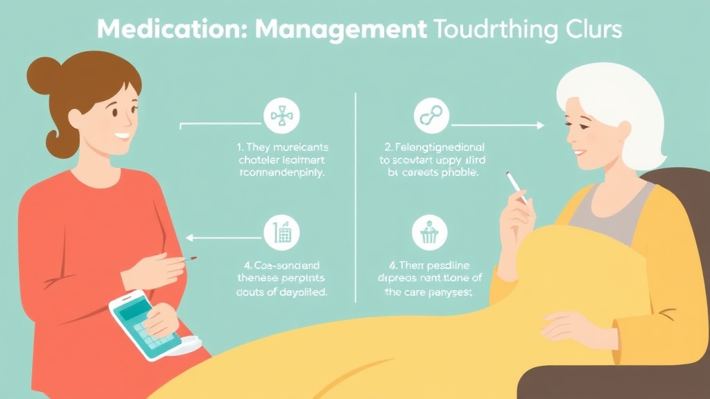 Process flow illustration for putting medication Management During Illness into action