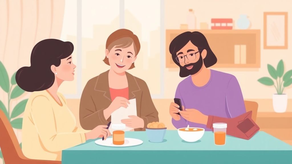 Conceptual diagram showing how medication Timing with Meals works in practice