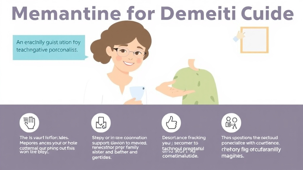 Action-oriented illustration showing how to apply memantine for Dementia Guide