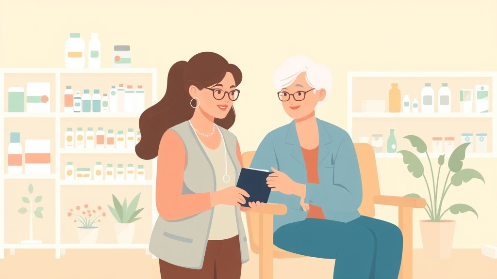 Conceptual diagram showing how specialty Pharmacy for Seniors works in practice